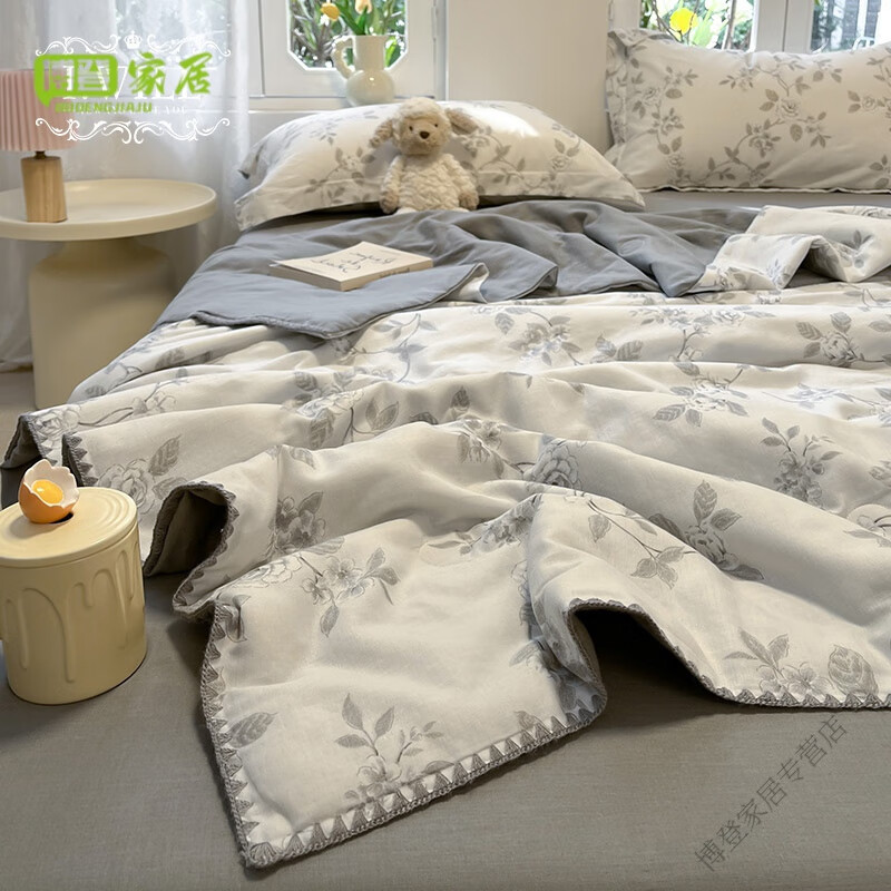 2025夏季新款a类大豆纤维空调凉被水洗艾维双层纱空调被四件套大 双层