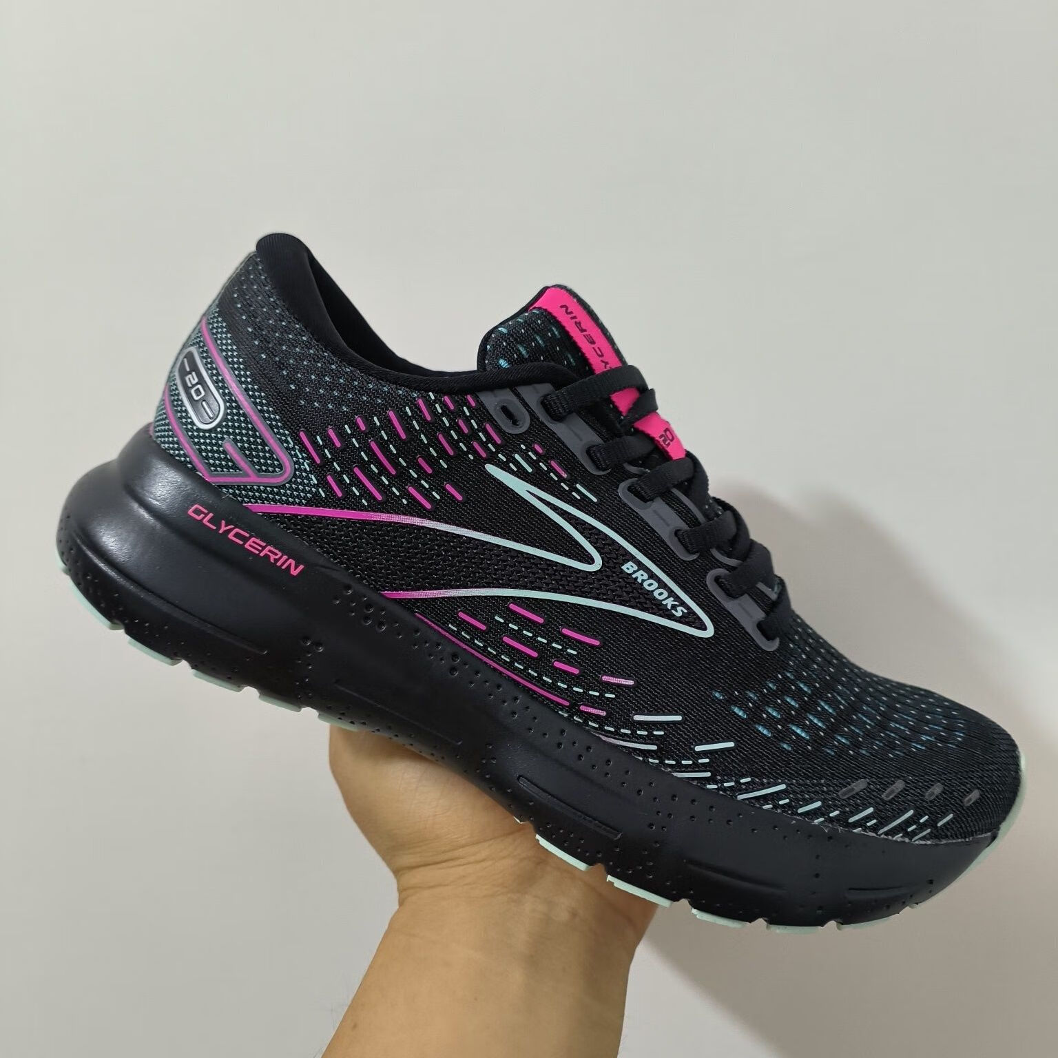 布鲁克斯glycerin甘油20 减震女鞋支撑运动鞋马拉松跑鞋 黑色 36