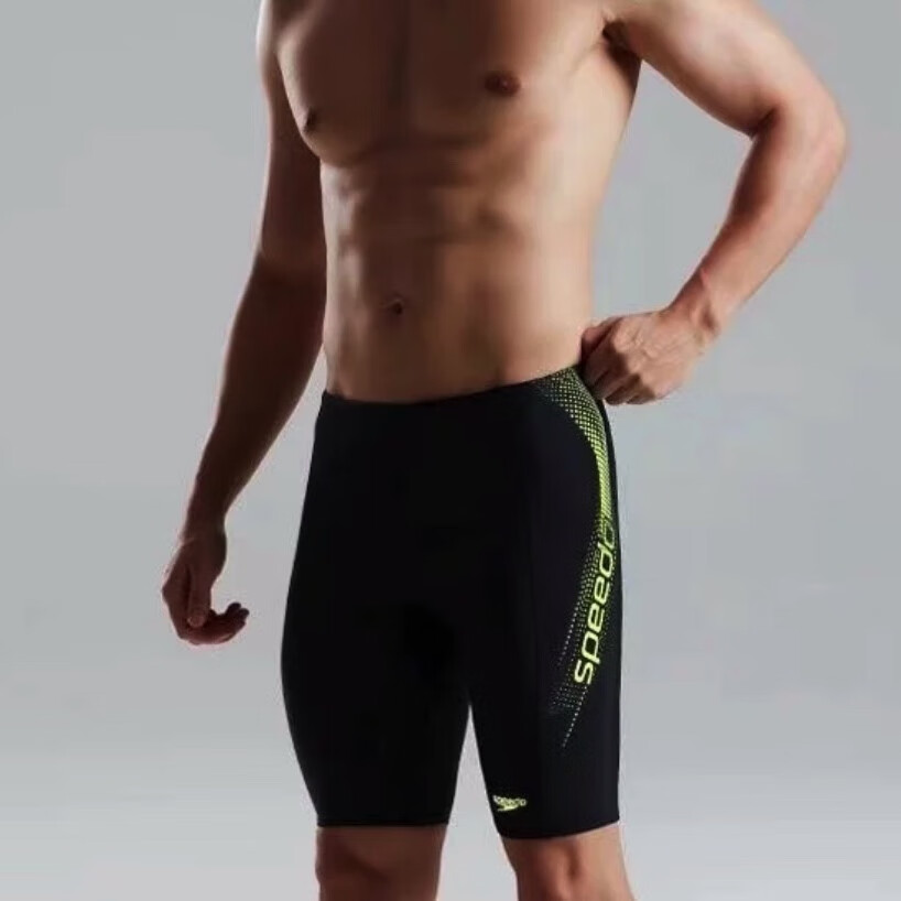 速比濤Speedo泳褲五分專(zhuān)業(yè)訓練抗氯速干大碼休閑泳衣男防尷尬修身游泳褲 鮮黃五分 XL (38) 適合(170斤-190斤)