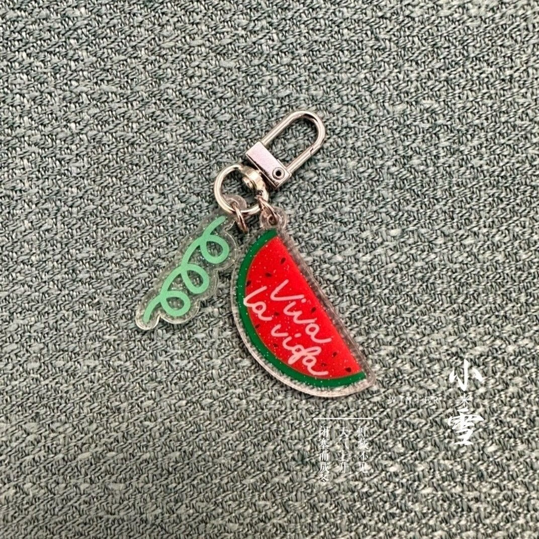 矢向闪亮的西瓜钥匙扣新款韩剧周边viva la vida生命万岁 亚克力 西瓜