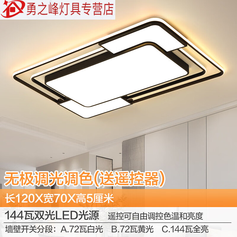 暢玩新款五光十色燈具led吸頂燈主臥室燈具大現代簡約大氣餐廳客廳燈 1W 鏤空長70厘米+圓45厘米