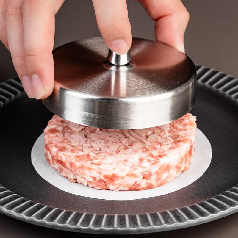 束语304不锈钢压肉器圆形压肉饼模型diy汉堡肉饼模具家用神器压牛肉饼