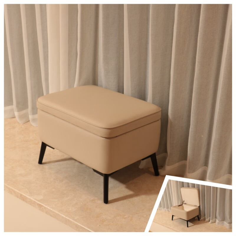宜家盛宇【官方直销】真皮换鞋凳换鞋收纳凳门口客厅矮凳储物凳长条