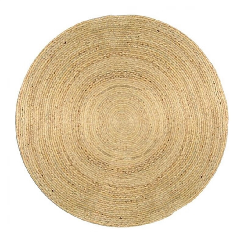 君语剑麻地毯圆日式编织形编织地垫茶几垫ins风网红竹编亚麻黄麻 0.5米直径 水草cc01