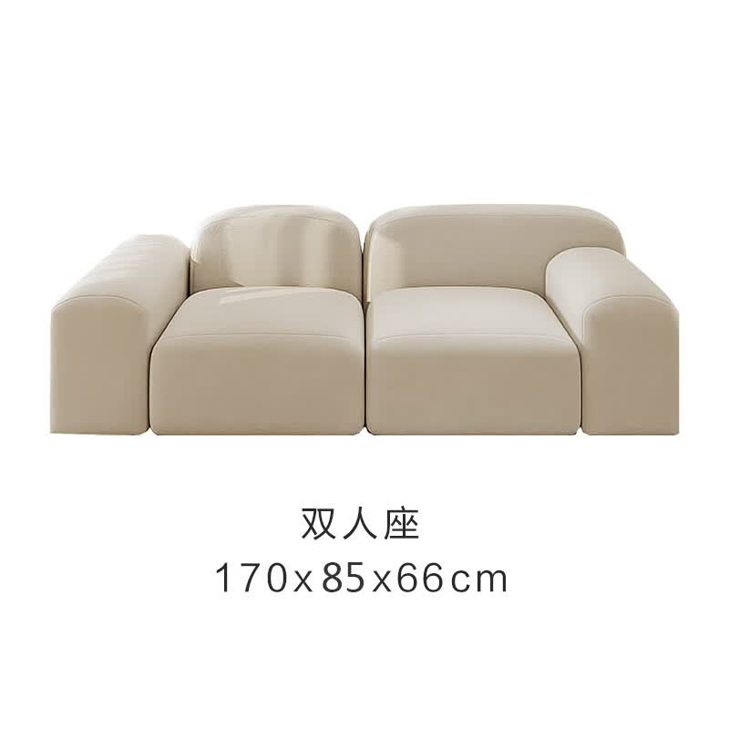 大小户型客厅北欧直排三人位双人沙发 双人座 优质不倒绒布(默认材质)