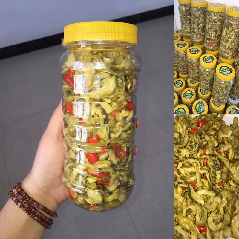 鹿色信都小吃地瓜酸广西贺州特产农家自制下饭菜瓜皮酸 1瓶500克