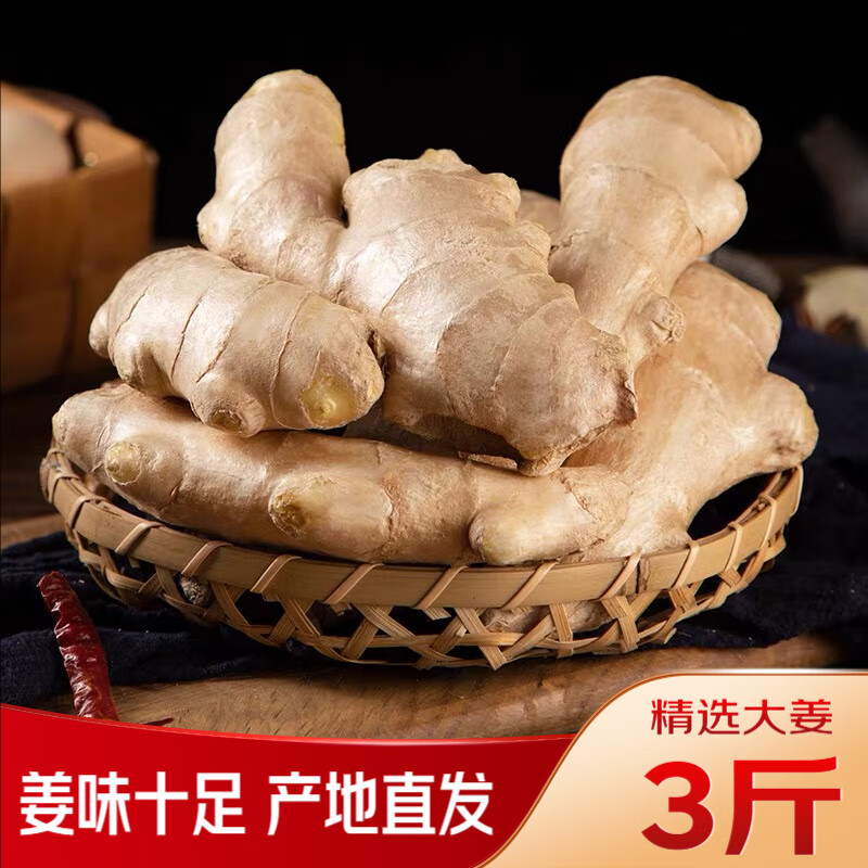 魯韻憶鄉鮮新鮮老姜山東大姜生姜干姜農家自種 新鮮蔬菜 精選大生姜  1500g 3斤