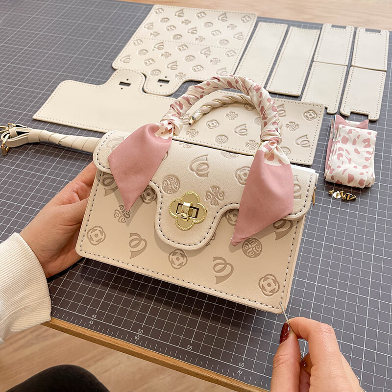 编织包包自制作材料包 手织闺蜜女友女生妇女神节 米色材料包 教程