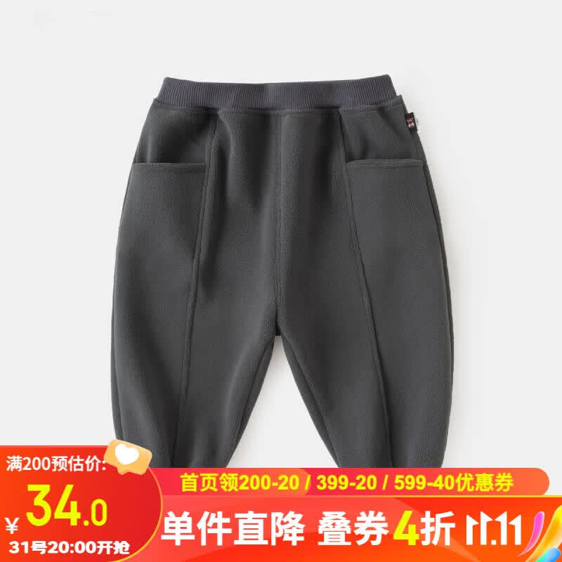 嘟嘟家宝宝裤子秋冬澳粒绒运动裤婴儿加厚卫裤儿童长裤 深灰色 100cm使用感如何?