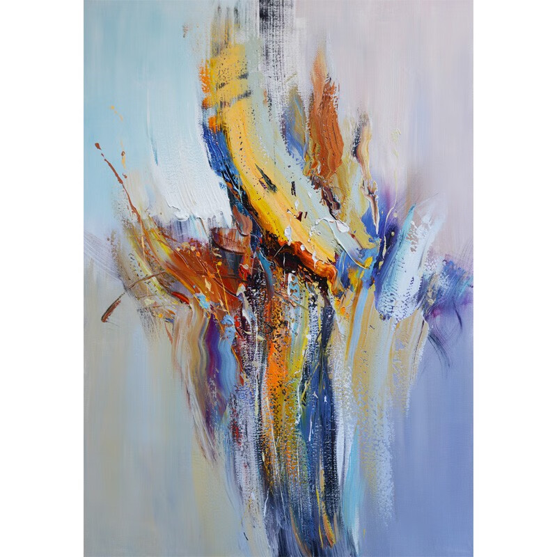 背景墙挂画大气高端玄关油画 (异彩) 品质黑色框 美院级手绘油画 70*1