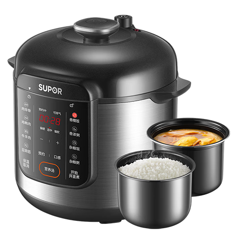 �ղ�����SUPOR����ѹ����6L���������ø�ѹ��0��˫������ԤԼ�๦��һ�������󷹵緹�ҵ緹�� �������󿪸���֭ ˫�������� 6L 254.15Ԫ(������)