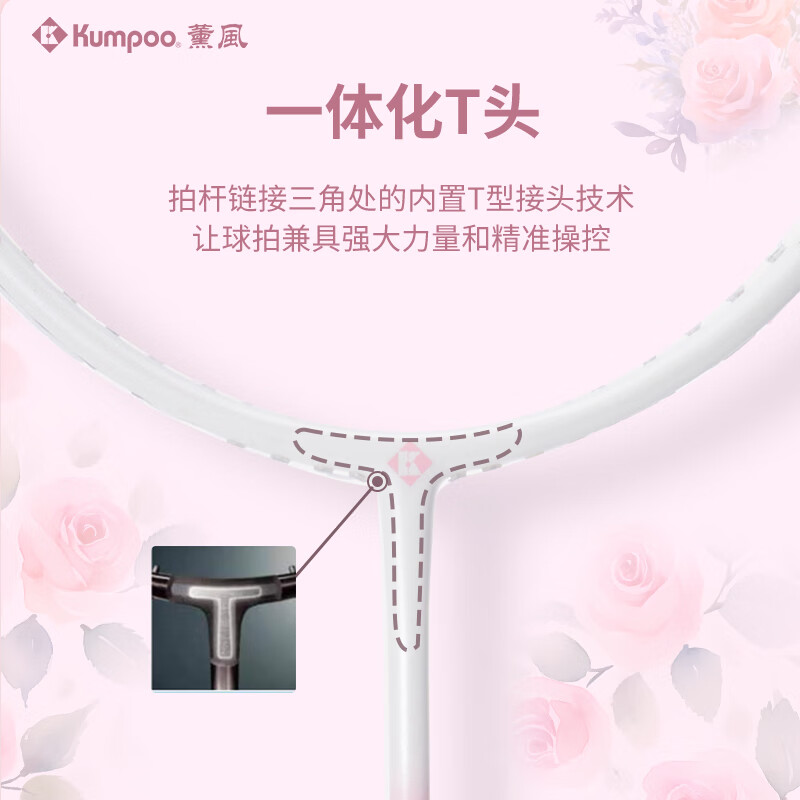 薰风(KUMPOO)新款碳素纤维羽毛球拍RS01双拍超轻熏风k520pro入门初学训练球拍 RS-01对拍 初恋粉+碧落蓝 成品拍