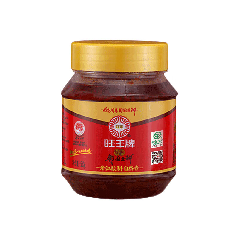 旺丰牌正宗郫县 红油豆瓣酱500g瓶装四川特产川菜炒菜调味酱料 旺丰