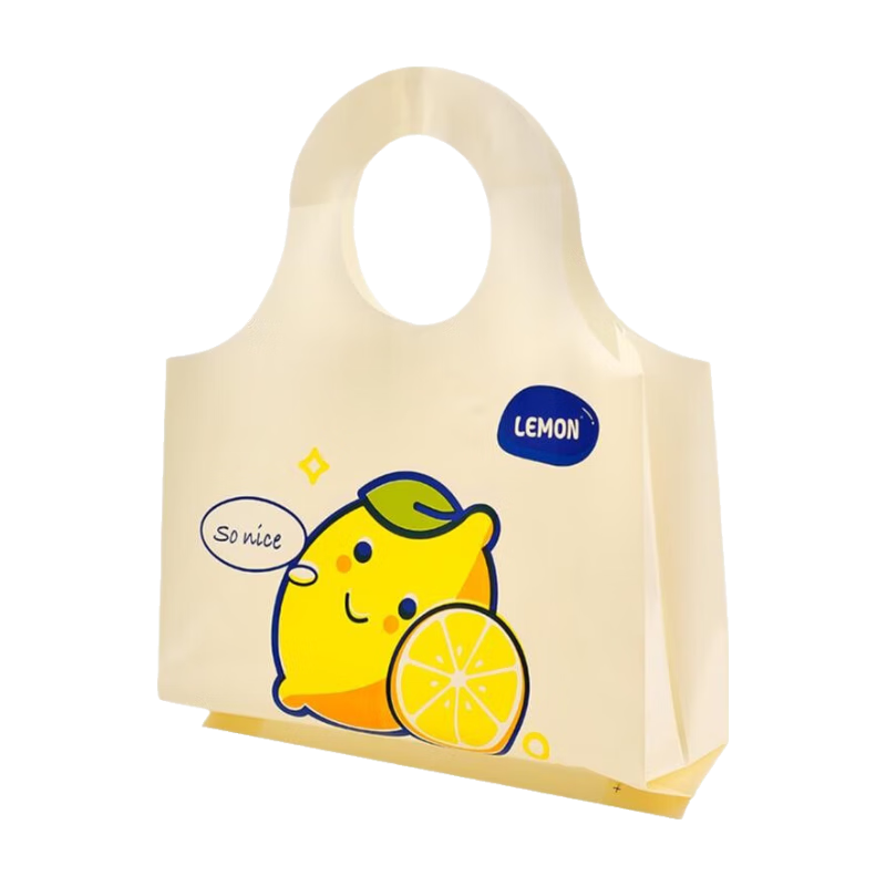 優(yōu)奧手提袋打包袋加厚包裝塑料袋禮品袋購物袋通勤25只30*39cm米黃