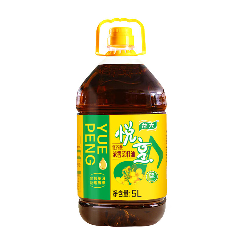 龙大 食用油 非转基因 低芥酸 浓香菜籽油5l