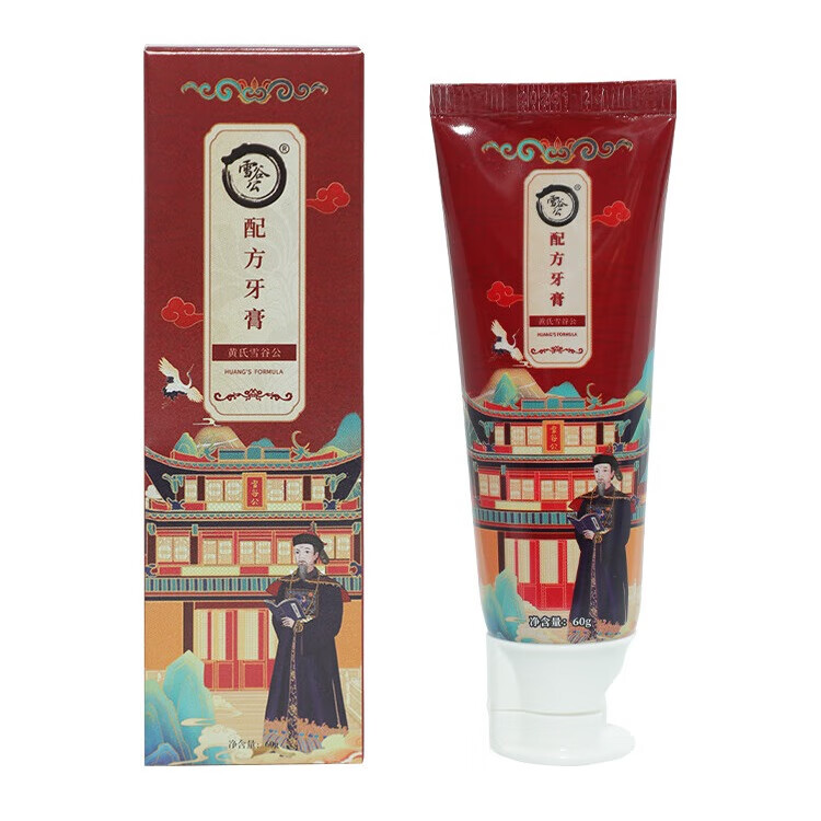 雪谷公配方牙膏清新口气防蛀洁齿减少软垢官方正品60g 中国红60g单支正装 支持试用