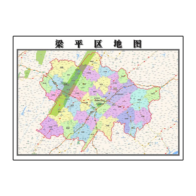 梁平区城区地图高清图片