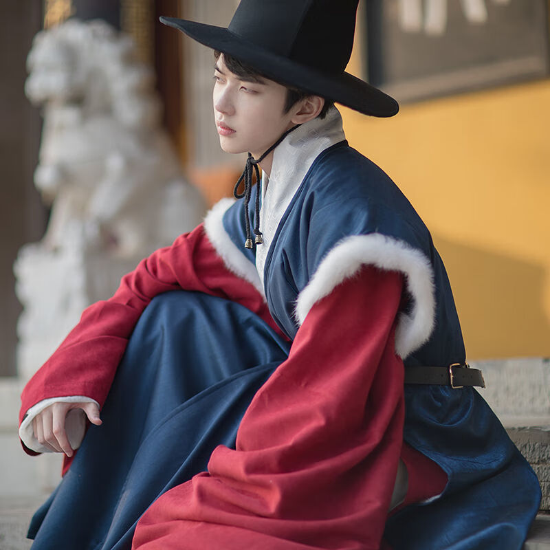 凤桐花明制汉服大袖衫白菜价古装男仙气古风道袍中国风超仙冬季 袍