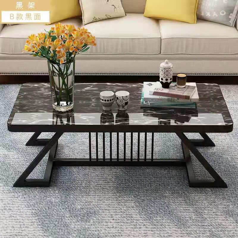 玻璃茶几茶几轻奢现代小户型客厅创意家用沙发边茶桌小 100*50黑腿加
