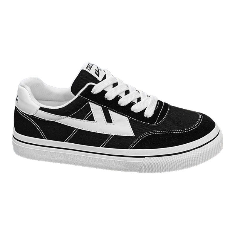 回力男鞋低幫百搭帆布鞋男經(jīng)典厚底休閑鞋潮流板鞋 H191T 黑色 40