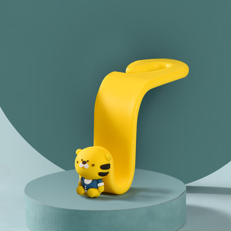 卡通挂勾车上后排置物装饰用品收纳钩子 beerus老虎-黄【承重加强】