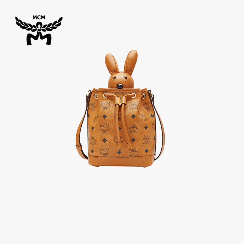 mcmaren 女士迷你兔子包单肩斜挎抽绳水桶包女包 干邑色 mwdaax呏03co