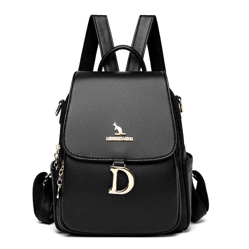 酷奇袋鼠背包女2024新款潮流时尚旅行外出女包容量大软皮软皮双肩背包