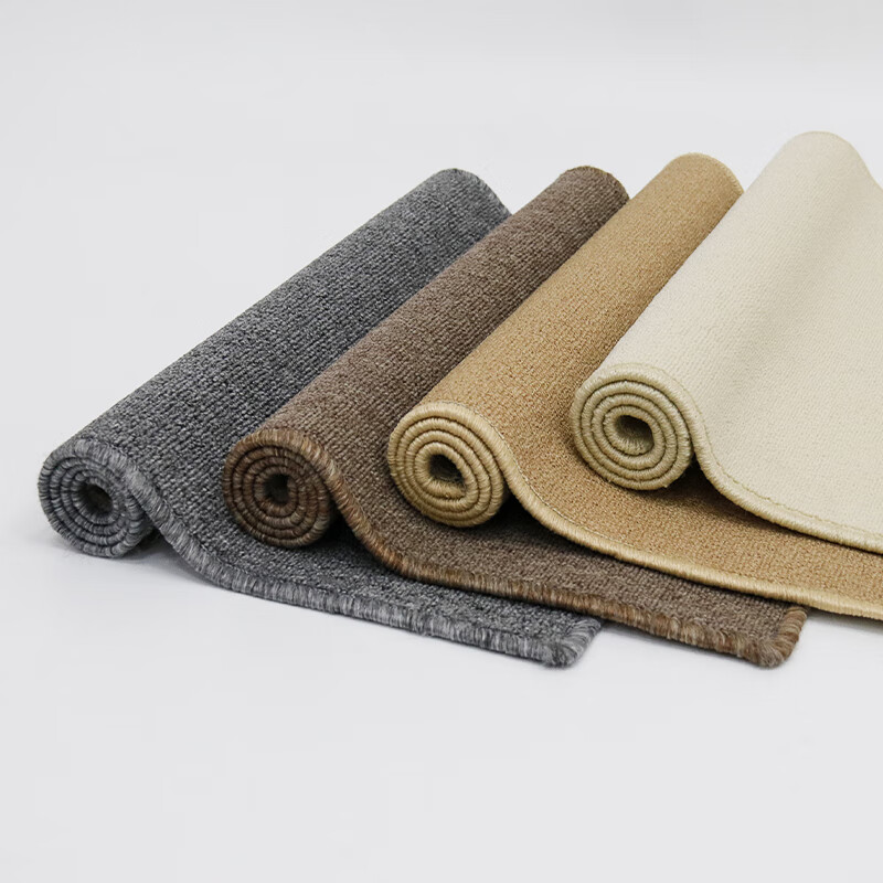 子女居茶台下地毯直播间专用地毯灰色地垫拍照剑麻包边卧室服装拍摄