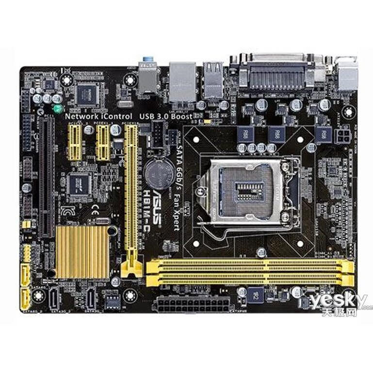 华硕（ASUS）H81M-C H81主板1150针 DDR3带COM并口LPT打印 I5 4590