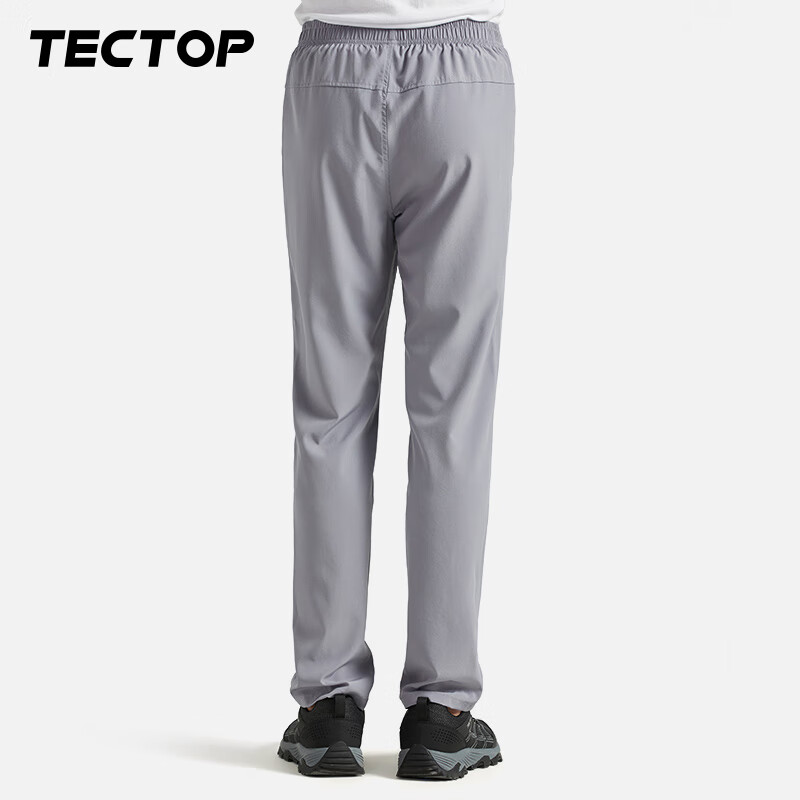 探拓（TECTOP）速干裤男长裤2024春夏薄款透气弹力休闲裤户外登山运动裤子情侣款 男款浅灰 3XL