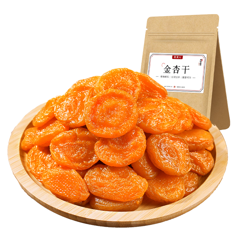 牧果人无核金杏干100g 天然金杏子杏肉无吊干杏肉厚软糯酸甜休闲零食