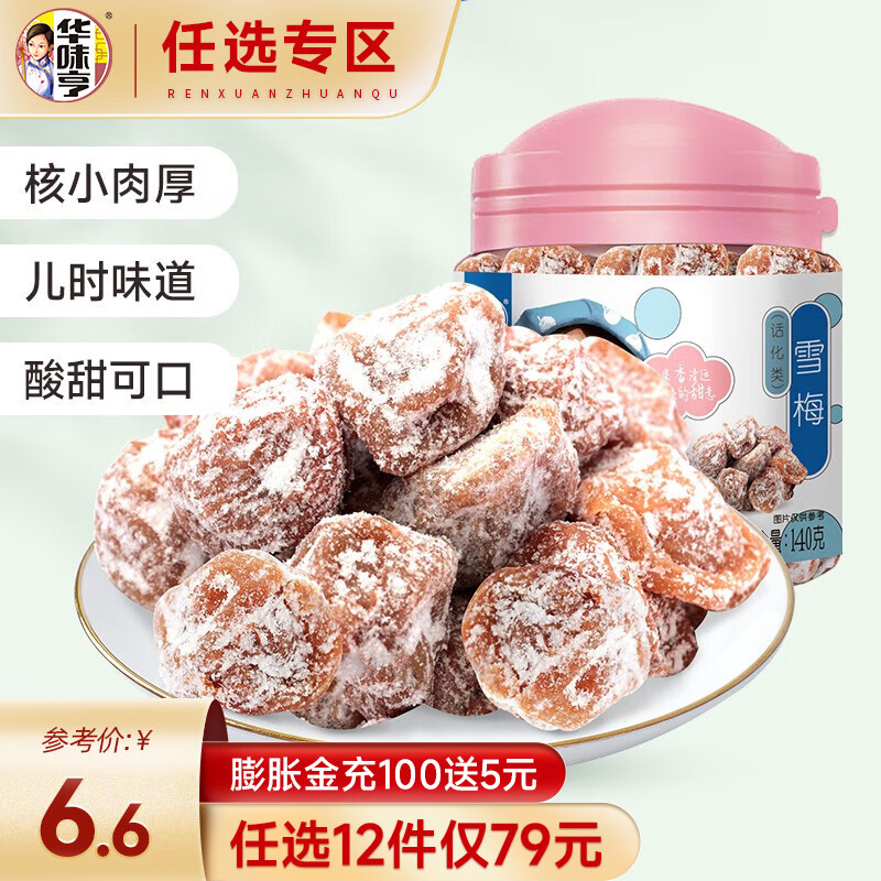 华味亨【79选12】雪梅140g 冰爽怡神润燥清凉 梅干蜜饯休闲零食小吃 140g雪梅属于什么档次？