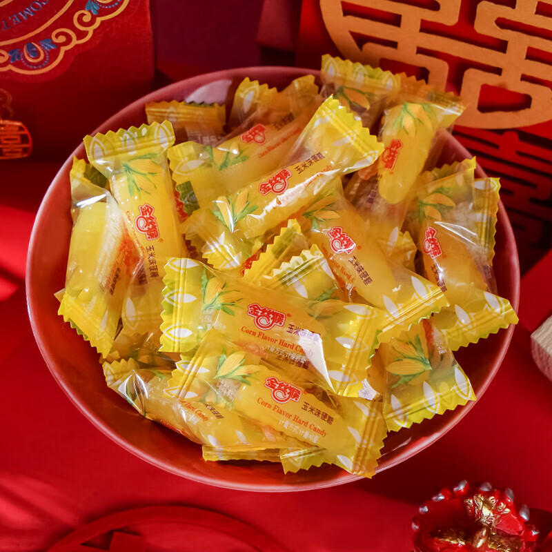 金丝猴玉米味硬糖500g约120结婚喜糖婚庆糖果怀旧经典小时候小零食