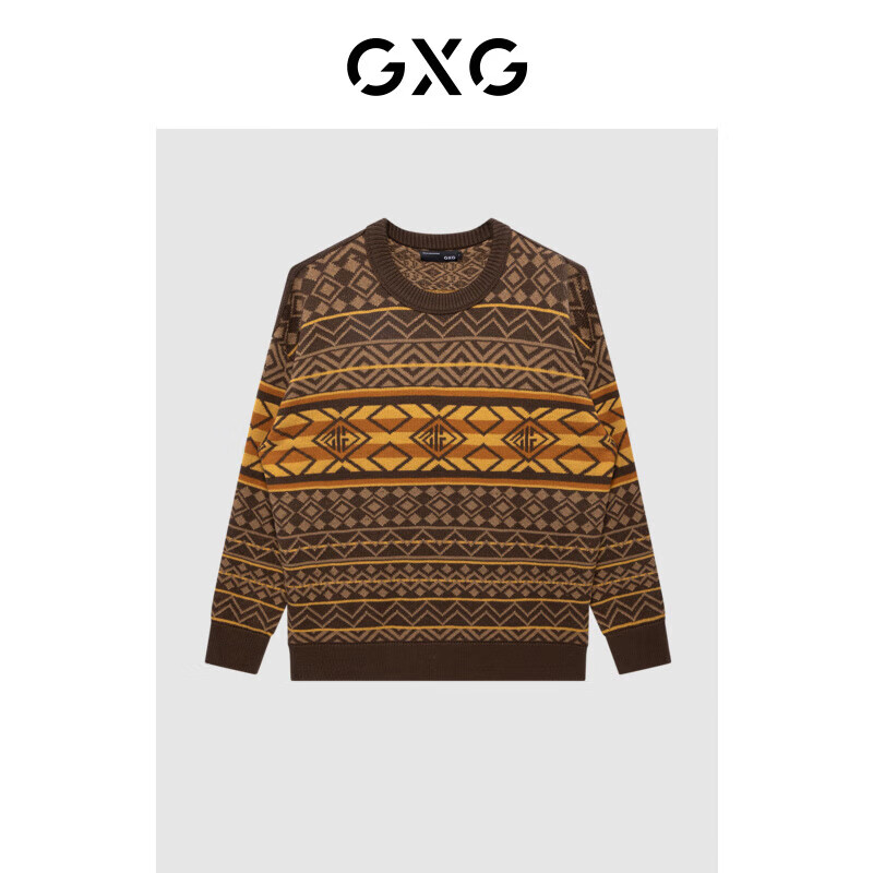 GXG男装商场同款费尔岛系列花色低领毛衫2022年冬季 花色 165/S