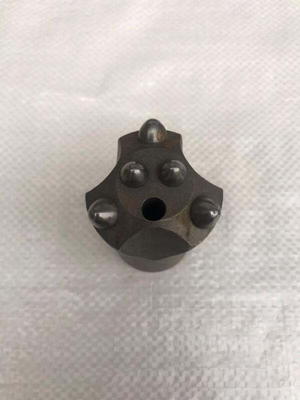 开宇球齿冷压40风钻头打桩钻头一字钻头钎具矿山钻头合金梅花钻 40四