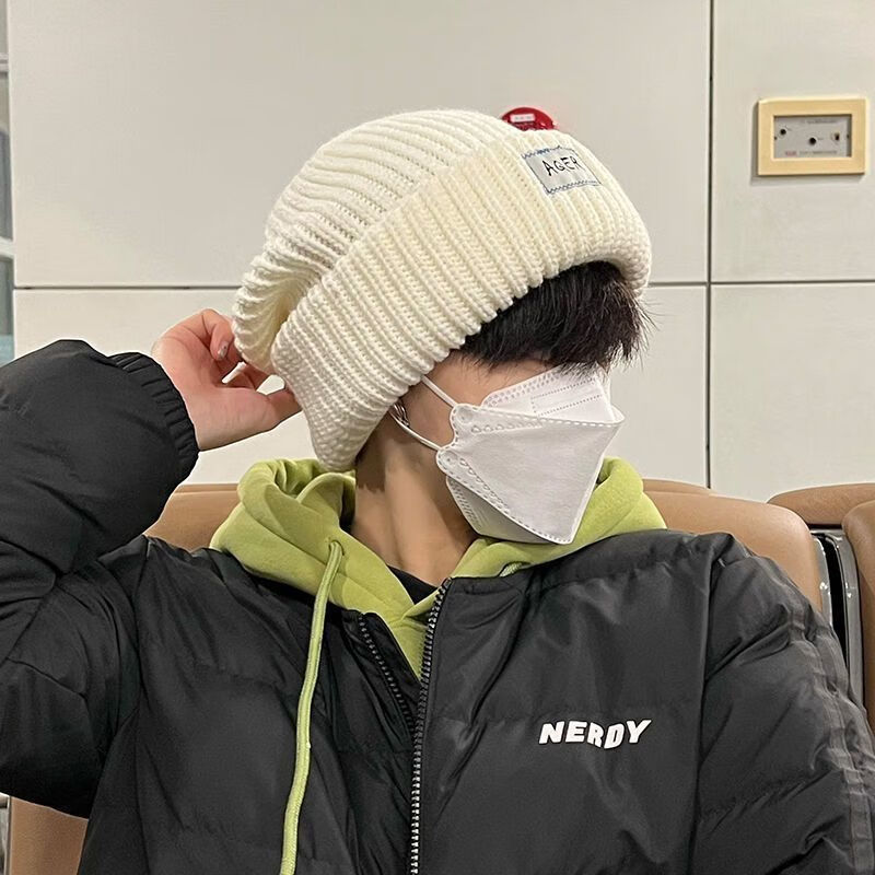 橦舟渡一把抓帽子冬季帽子男青年韩版潮牌ins保暖防寒针织毛线帽街头