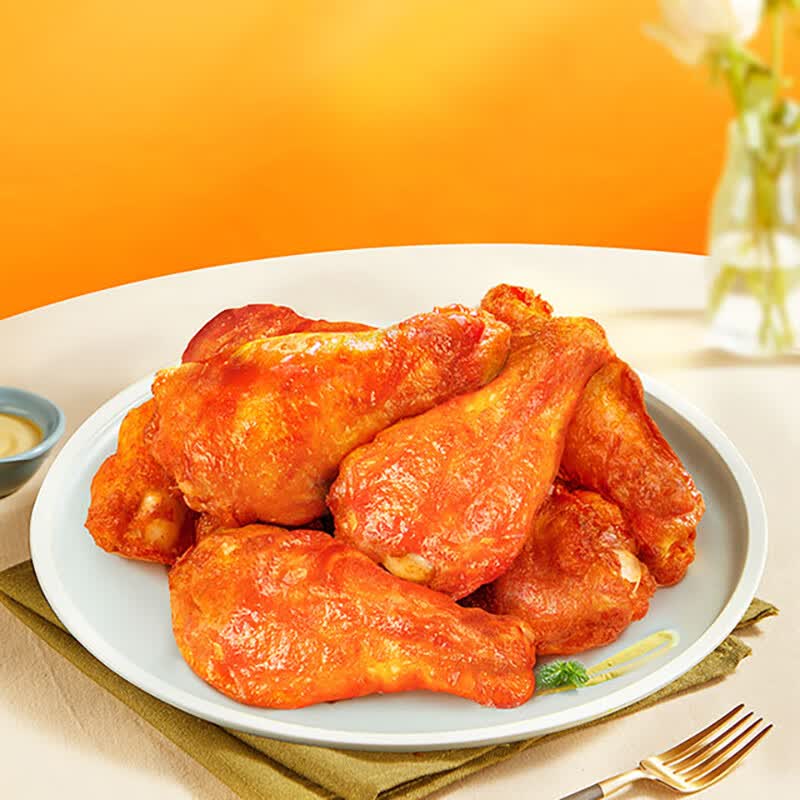 圣农脆皮炸鸡香酥鸡块鸡肉大鸡腿冷冻半成品空气炸锅食材 香烤翅根300g*6包
