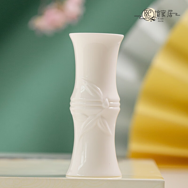 家小優(yōu)2024新款高檔竹節(jié)酒杯舉一反三雙層陶瓷德化白瓷羊脂一口杯酒具家 竹意單杯
