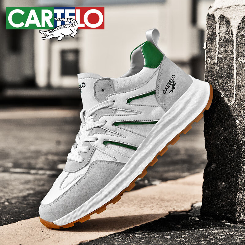 卡帝乐鳄鱼男鞋休闲鞋春秋季新款透气运动鞋子男潮流百搭旅游软底低帮