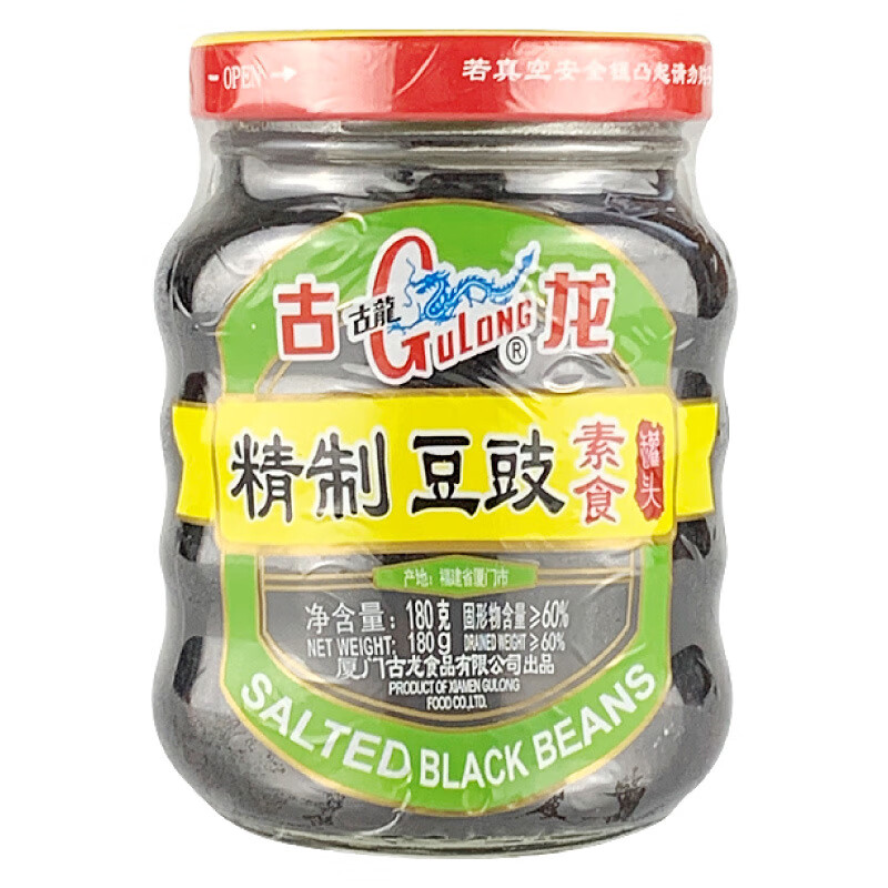 古龙豆瓣酱精制豆豉罐头180g佐餐调味小菜豆瓣厦门特产即食素食 古龙