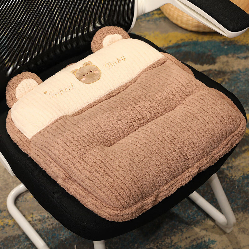 紫彤【精选厂家】坐垫屁垫办公室久坐椅子垫护腰学生教室宿舍座垫餐椅 小熊 40*40厘米