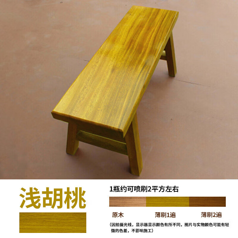 賜紫櫻桃三青自噴漆水性木漆木質床柜子家具翻新木器漆門木頭白色家用油漆 淺胡桃(半透明仿古)【】 450ml