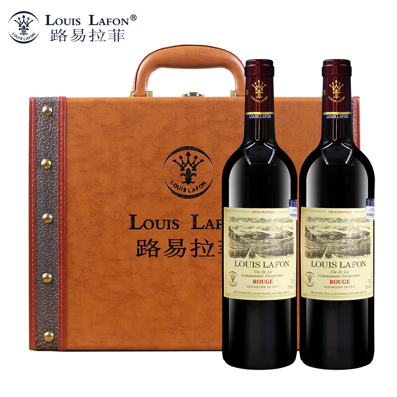 路易拉菲（LOUIS LAFON）法国红酒原瓶进口葡萄酒 公爵领地干红葡萄酒14度干型红酒礼盒 公爵领地2支礼盒装 套餐1