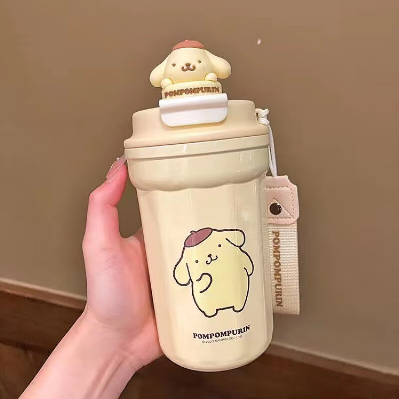 咖啡保温杯办公室高颜值欧式水杯男女学生便携式可爱随手杯 布丁狗 单