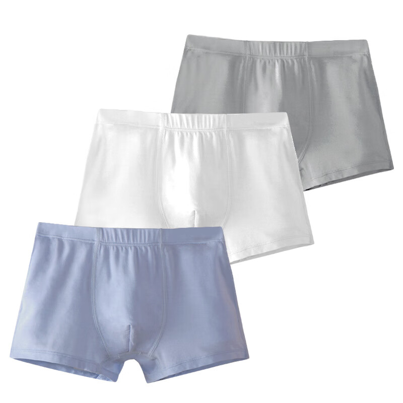 内裤平角6-12岁男生三角内裤中大童儿童裤头薄款透气底裤 蓝白平角