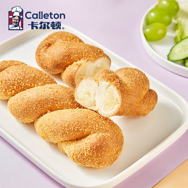 卡尔顿爆浆酸奶夹心早餐休闲食品糕点 麻花面包 500g