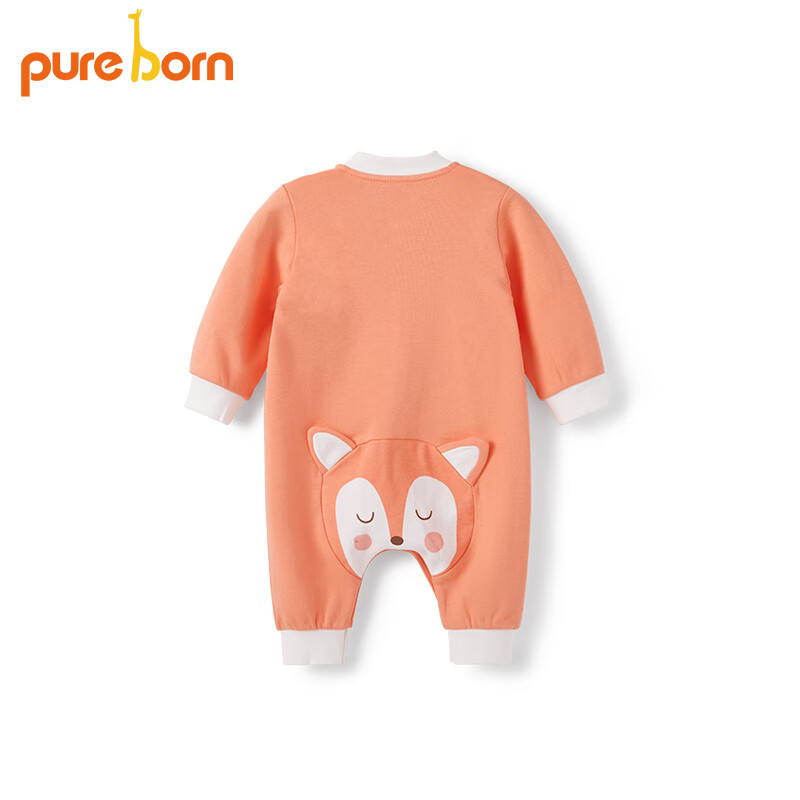 博睿恩【立体可爱】婴儿衣服春秋季宝宝连体衣可爱爬服纯棉新生儿衣服 熟睡小狐狸 90cm 京东折扣/优惠券