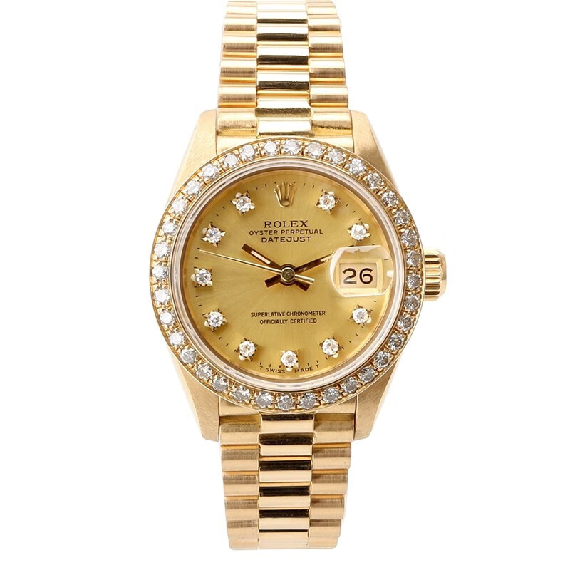 【二手99新】劳力士女表日志系列69173自动机械手腕表18k黄金 精钢 内