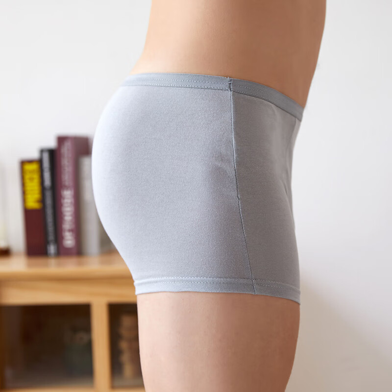 吉婴岛一次性纯棉内裤男士平角无菌酒店旅行三角四角短裤免洗出差便携裤 12条灰色平角裤 4XL建议140-160斤左右