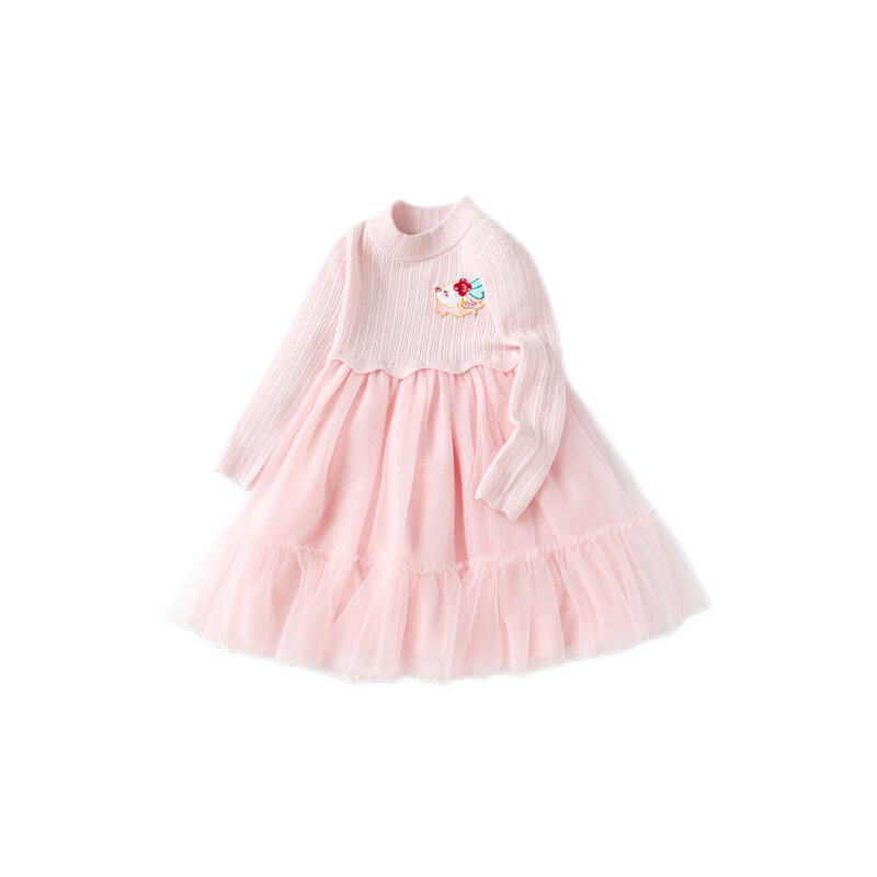 巴拉巴拉童装女童连衣裙甜美精致2024春装儿童裙子网纱公主裙208124111004